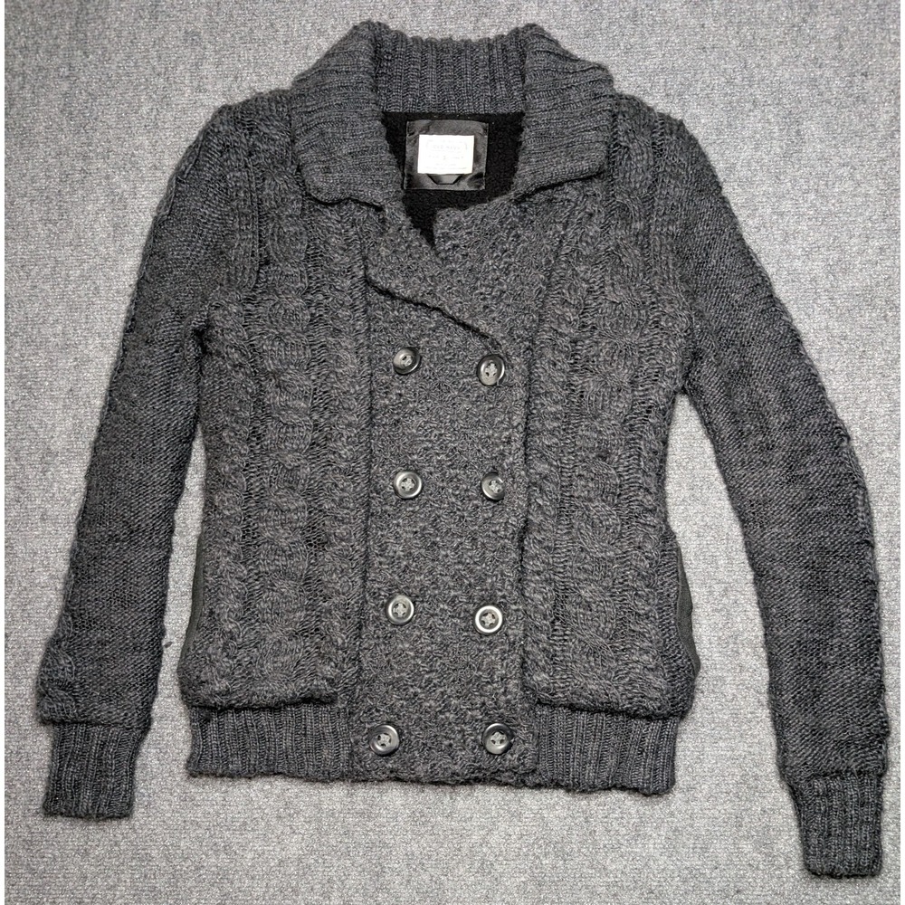 Old Navy Women's Wool Blend Chunky Knit Long Sleeve Double Breasted Size Small